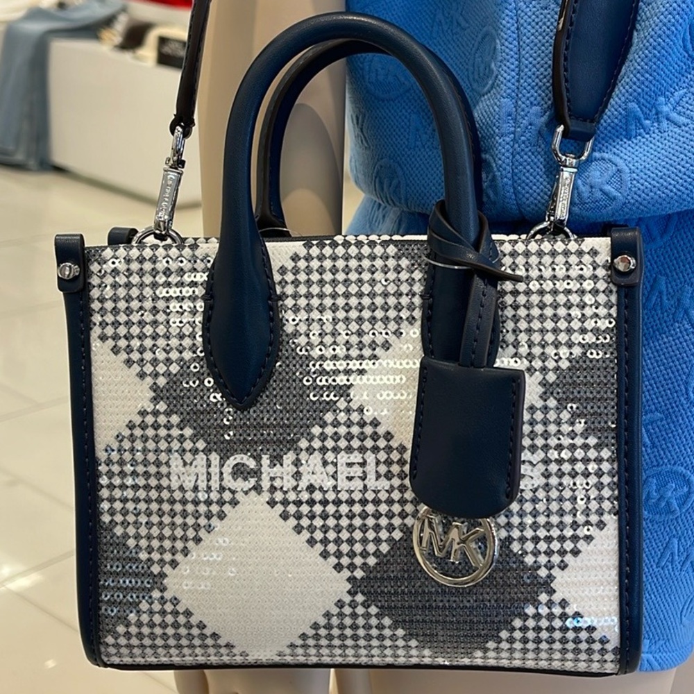 Michael Kors Mirella Extra-Small Logo Crossbody XBODY Shopper Bag
Navy 
NWT